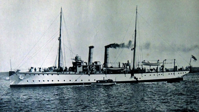 El cañonero S.M.S. Panther navegando