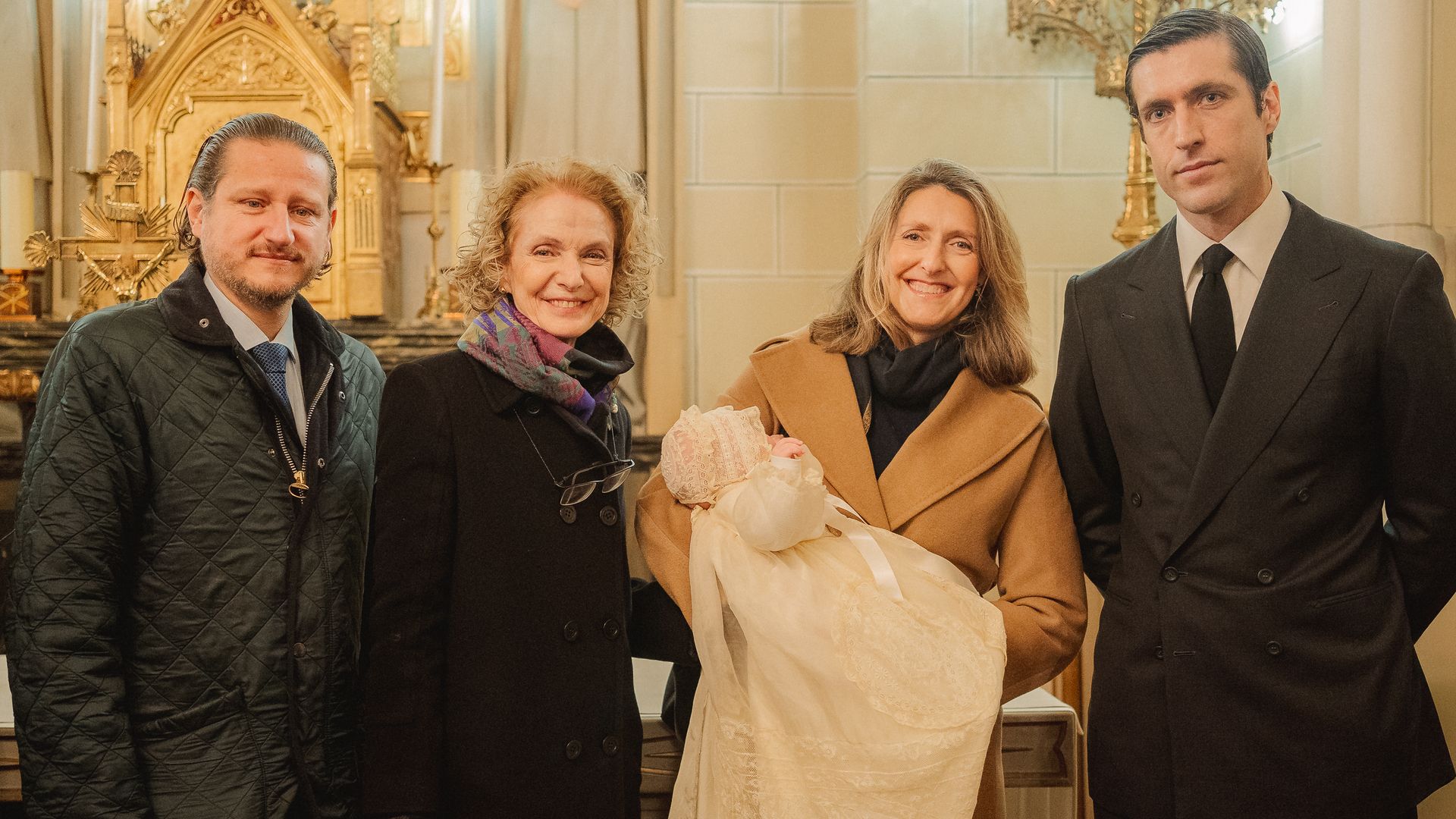 Jose Miguel, Conde Zamoyski-Borbon (primo del Rey), Pilar González de Gregorio; Luisa de Orleans-Braganza; y Tomás Terry, otro hijo de Pilar