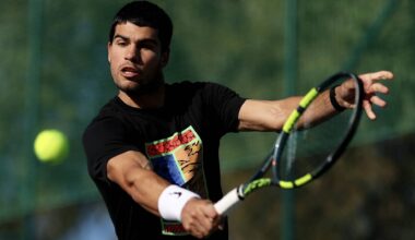 Carlos Alcaraz, durante la pretemporada en Murcia.
