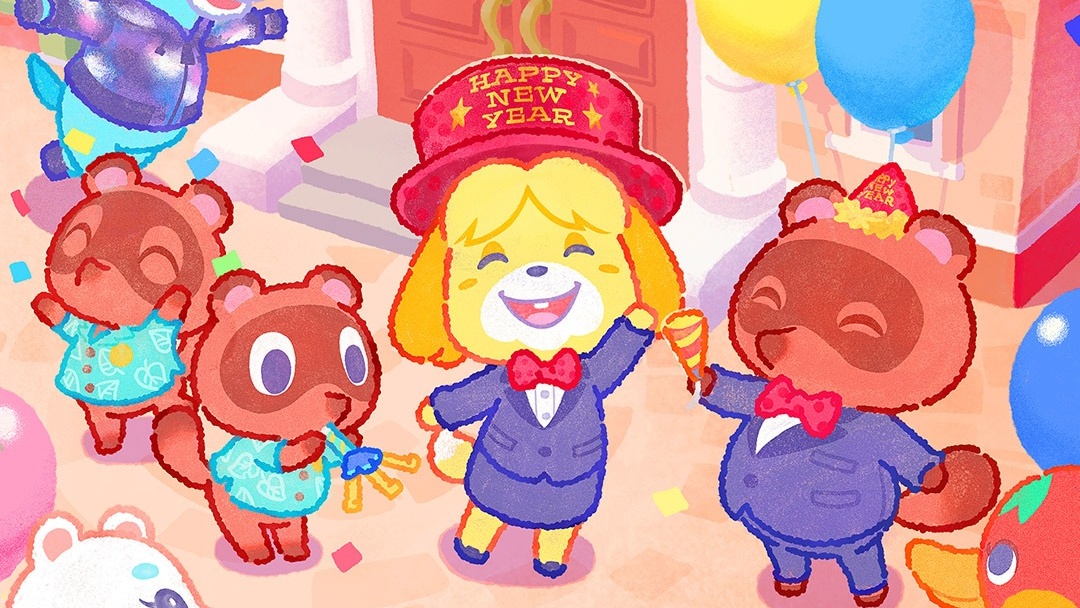 Nintendo elige esta ilustración de Animal Crossing para desearnos feliz Año Nuevo 2026