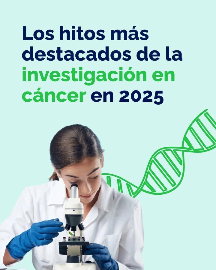 Investigadora observando a través de un microscopio en un laboratorio de cáncer