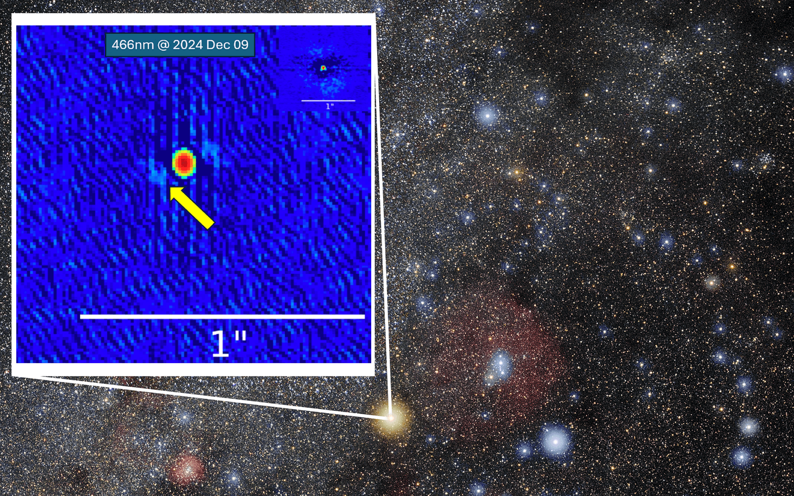 Imagen de la posible compañera de Betelgeuse tomada en 2024 por investigadores del Caltech.