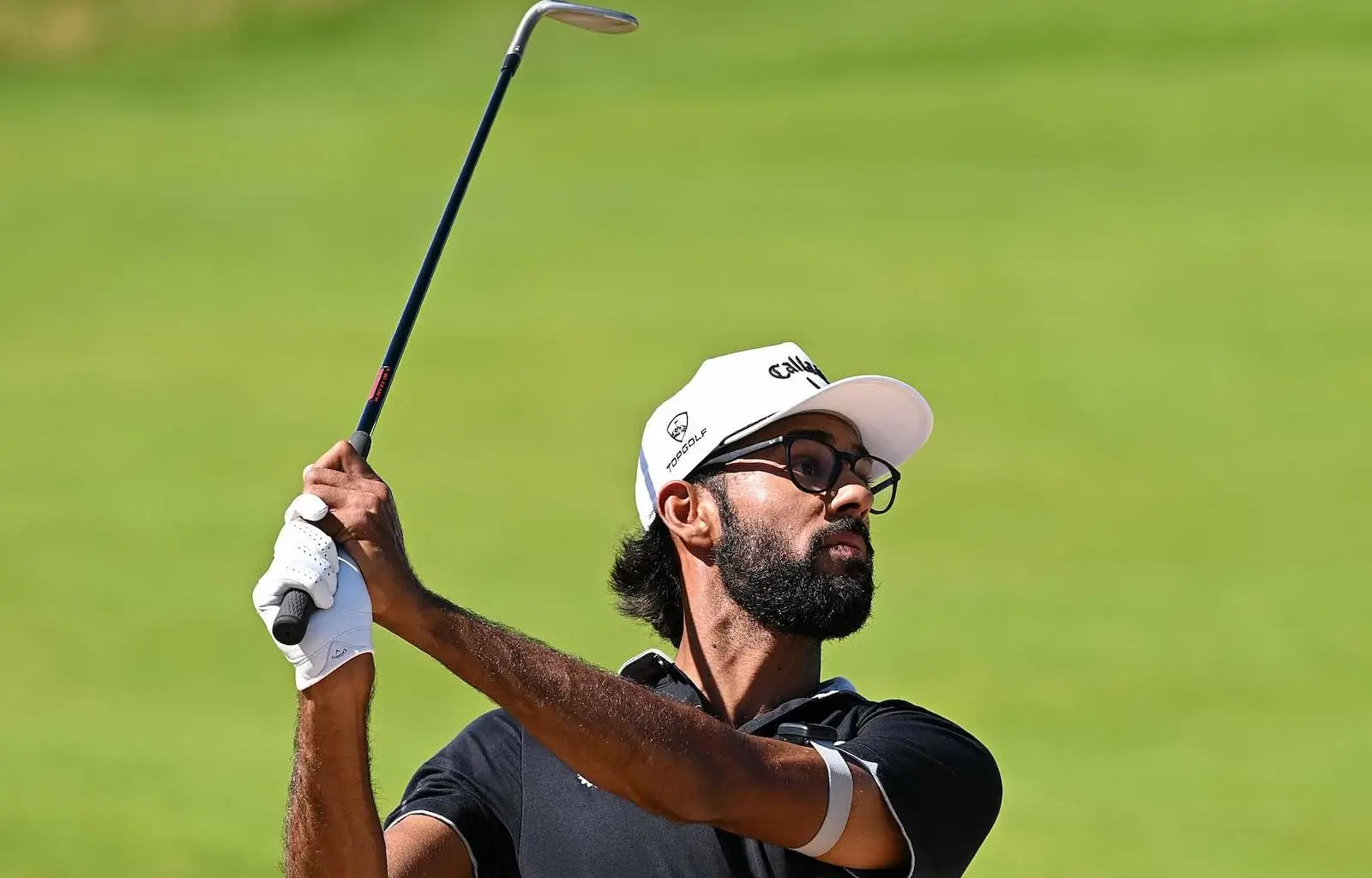 Akshay Bhatia, durante la ronda de prácticas en el Open.