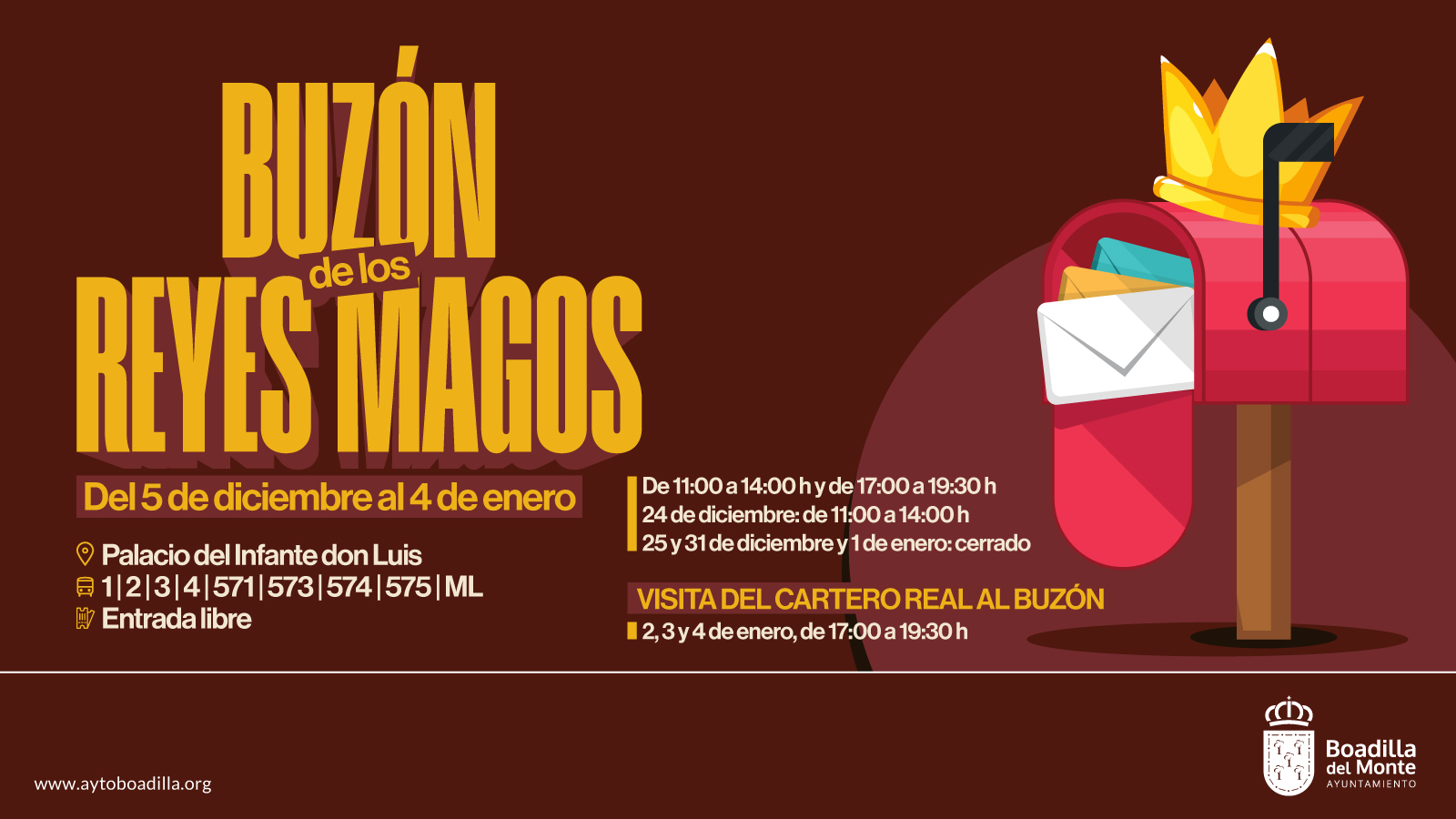 El Cartero Real recogerá las cartas de los niños a los Reyes hasta el próximo domingo