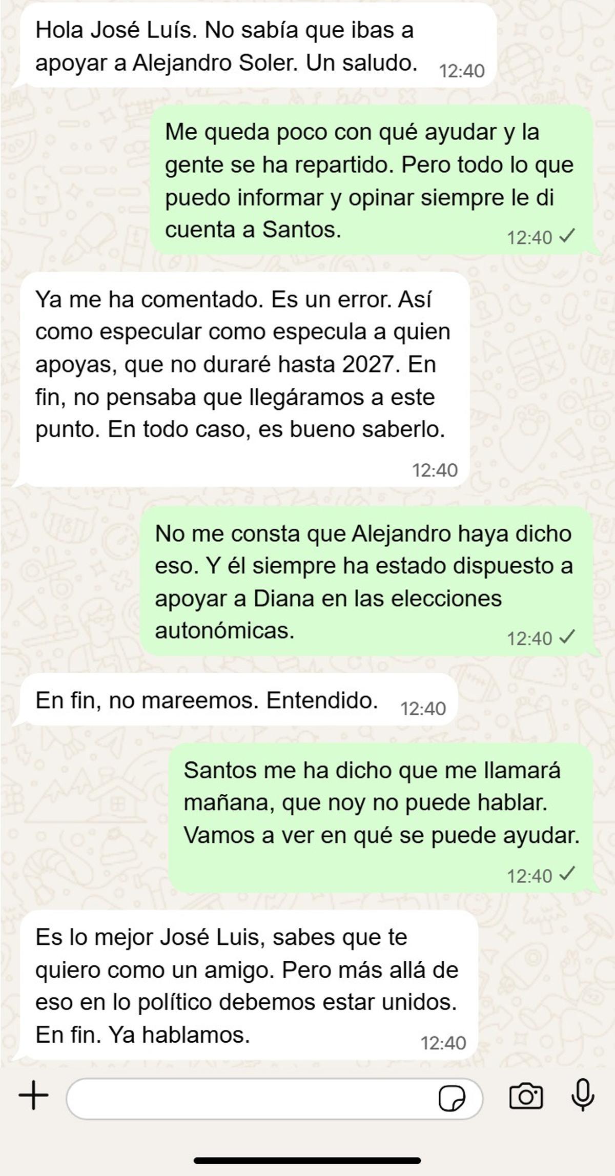 Recreación del intercambio de mensajes entre Sánchez y Abalos el 26 de enero.