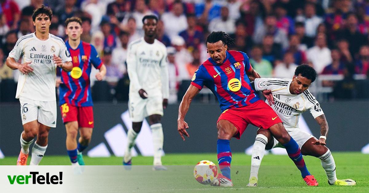 La final Barça-Madrid de la Supercopa (18.9%) brilla en Movistar Plus+ con 2.4 millones, lo más visto del domingo en TV