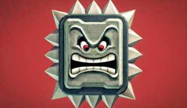 Una rara ilustración muestra a una Roca Picuda de Super Mario que no está enfadada