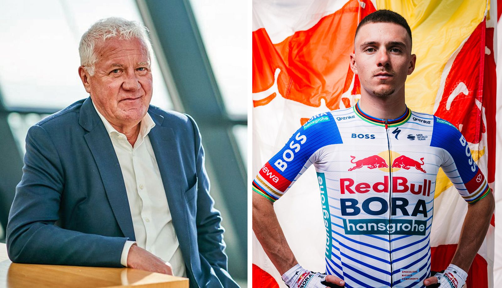 Patrick Lefevere y Remco Evenepoel