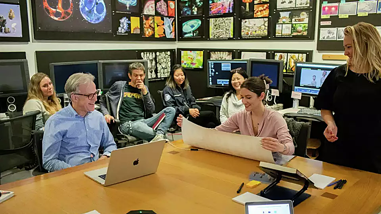 Trabajadores de Pixar durante el proyecto