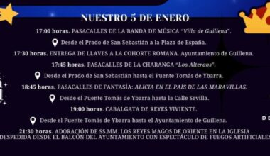 5 de enero, Cabalgata Viviente de Reyes Magos de Guillena, Fiesta de Interés Turístico de Andalucía – Ayuntamiento de Guillena