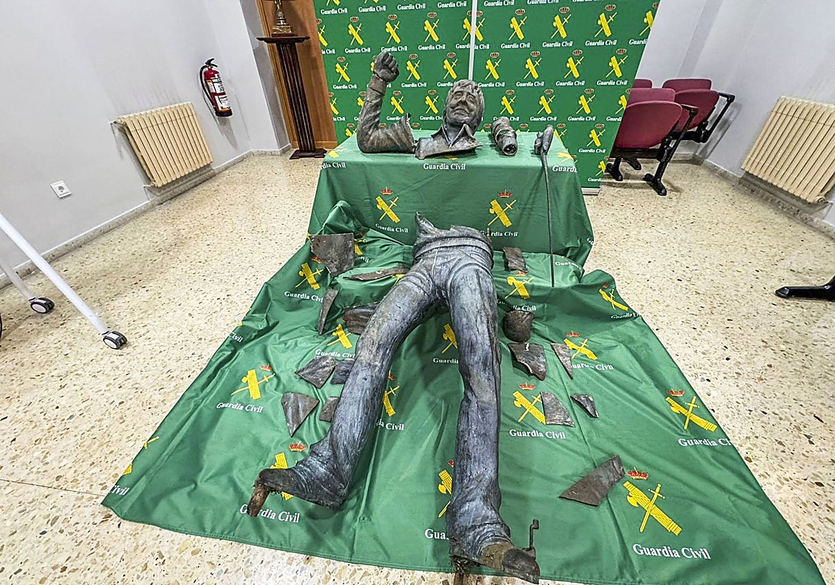 La estatua de Seve, troceada en más de 25 pedazos