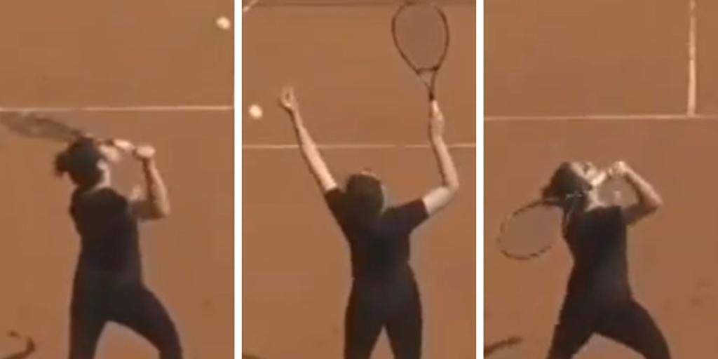 parece la primera vez que juega al tenis