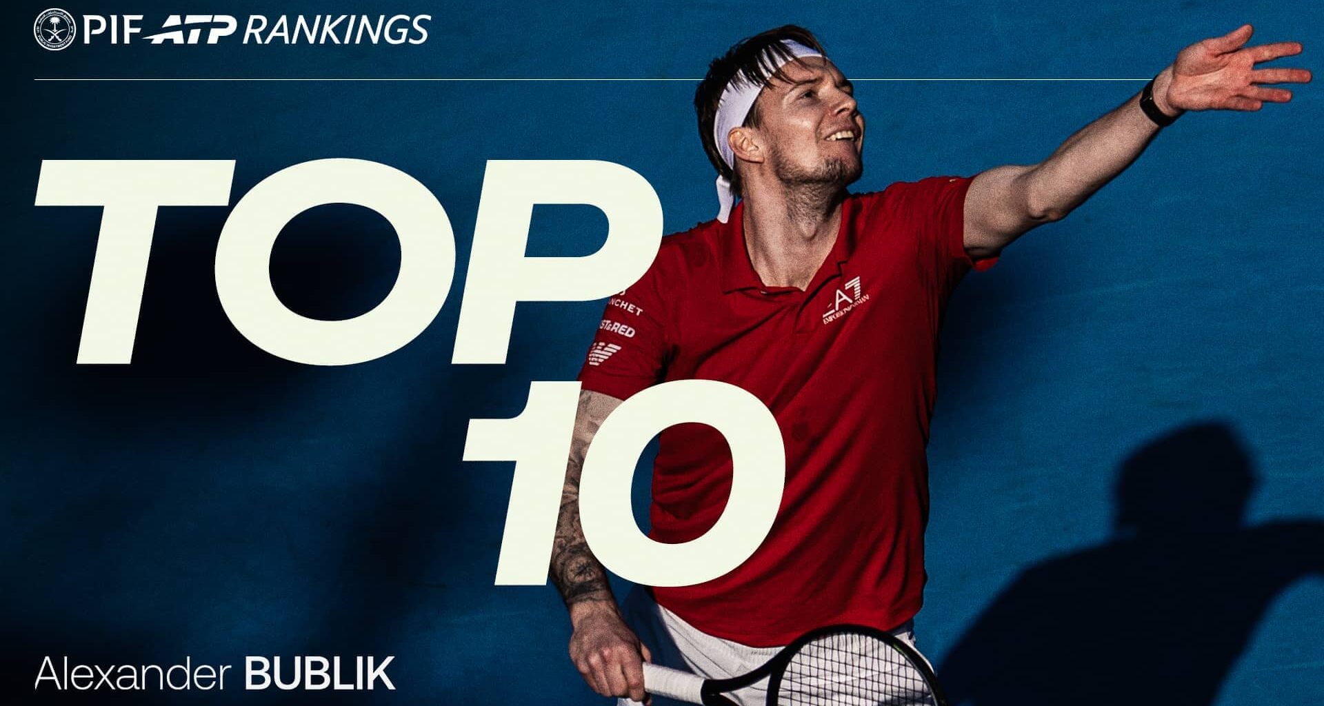 Alexander Bublik ascendió hasta la posición más alta de su carrera como No. 10 del PIF ATP Rankings, tras coronarse en Hong Kong.