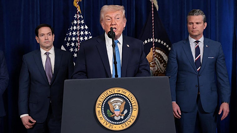 Donald Trump, el pasado 3 de enero, durante su comparecencia en su residencia de Mar-a-Lago (Florida) para explicar los detalles de la captura de Nicolás Maduro en Caracas