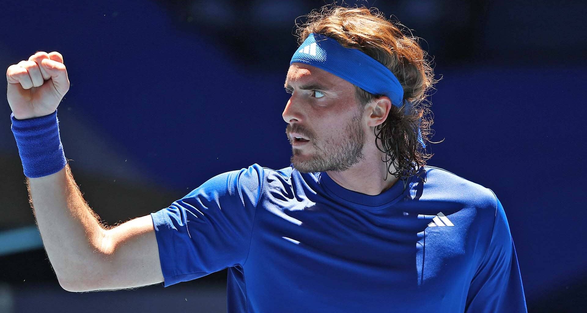 Stefanos Tsitsipas durante su victoria ante Taylor Fritz este miércoles en Perth.