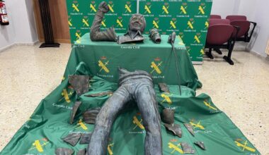 Hallan troceada para su venta la estatua de 'Seve' y detienen a un hombre por su robo