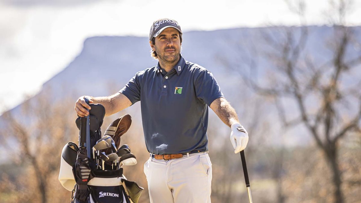 Daniel Berná durante un entrenamiento en el Club de Golf Soria de Pedrajas.