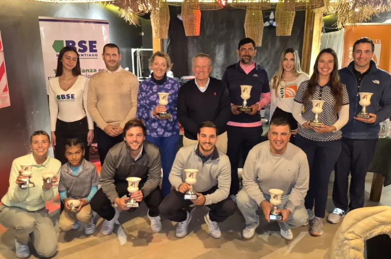 Ramiro López Bustos (h) y Guadalupe Enrico se llevaron la Copa BSE en golf