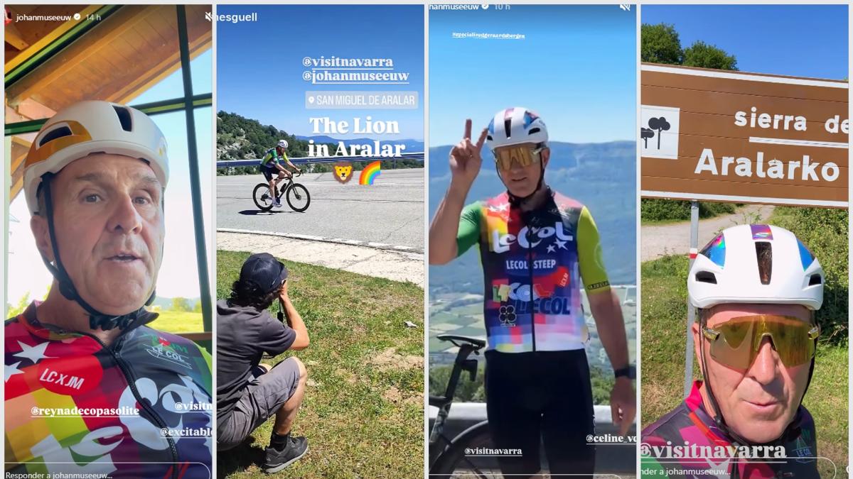Johan Museeuw, ganador de tres París-Roubaix, de cicloturismo por Navarra