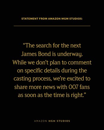 La búsqueda del próximo agente 007 ya comenzó y mantiene en vilo a los seguidores de la franquicia en todo el mundo.(Captura: Amazon MGM)