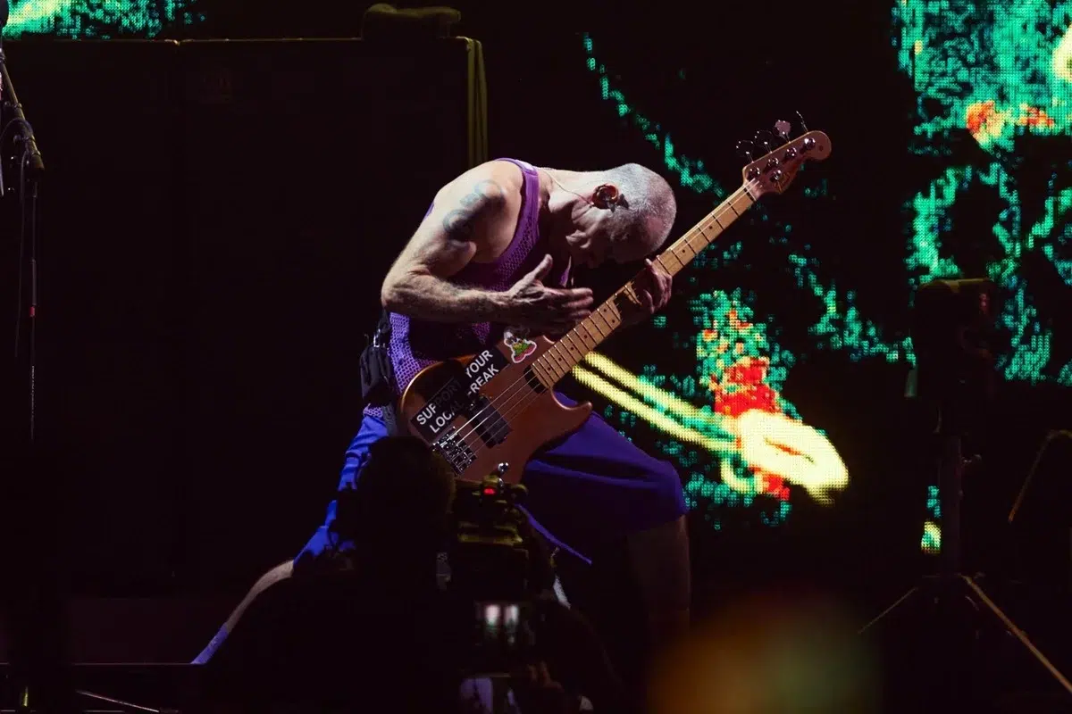 Flea tocando el bajo
