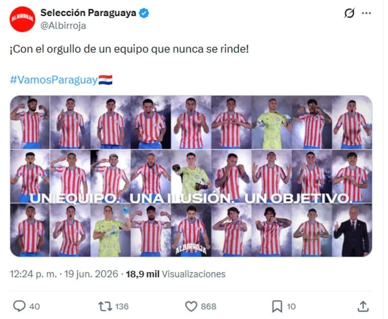 El tuit que compartió la cuenta de la Albirroja