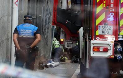 Fotos del atropello de un camión a varias personas en Navarrería