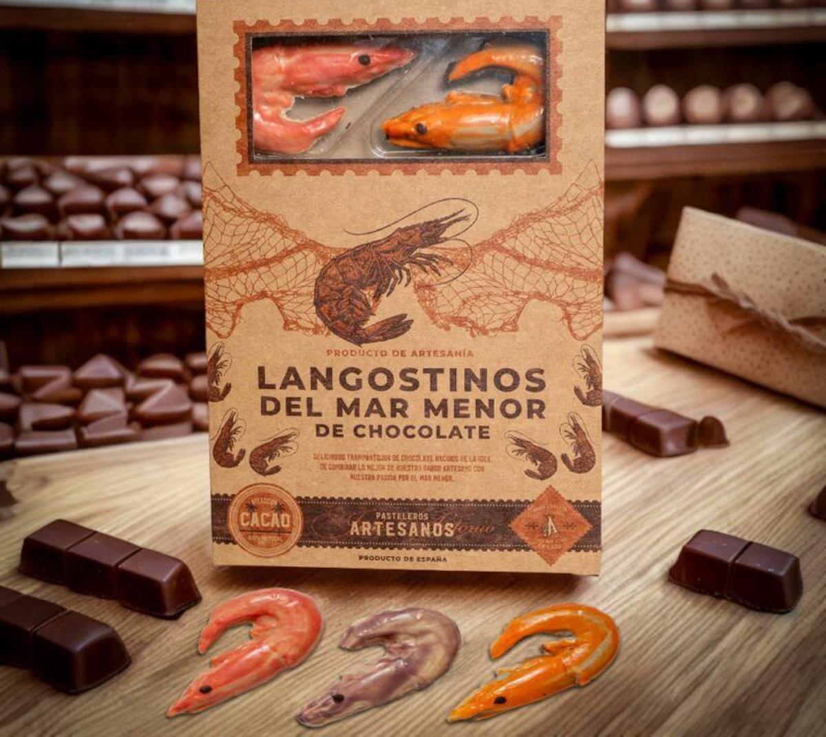 Langostinos dulces de chocolate creados por la Panadería Confitería José Antonio