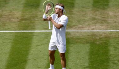 Davidovich celebra el pase a tercera ronda de Wimbledon