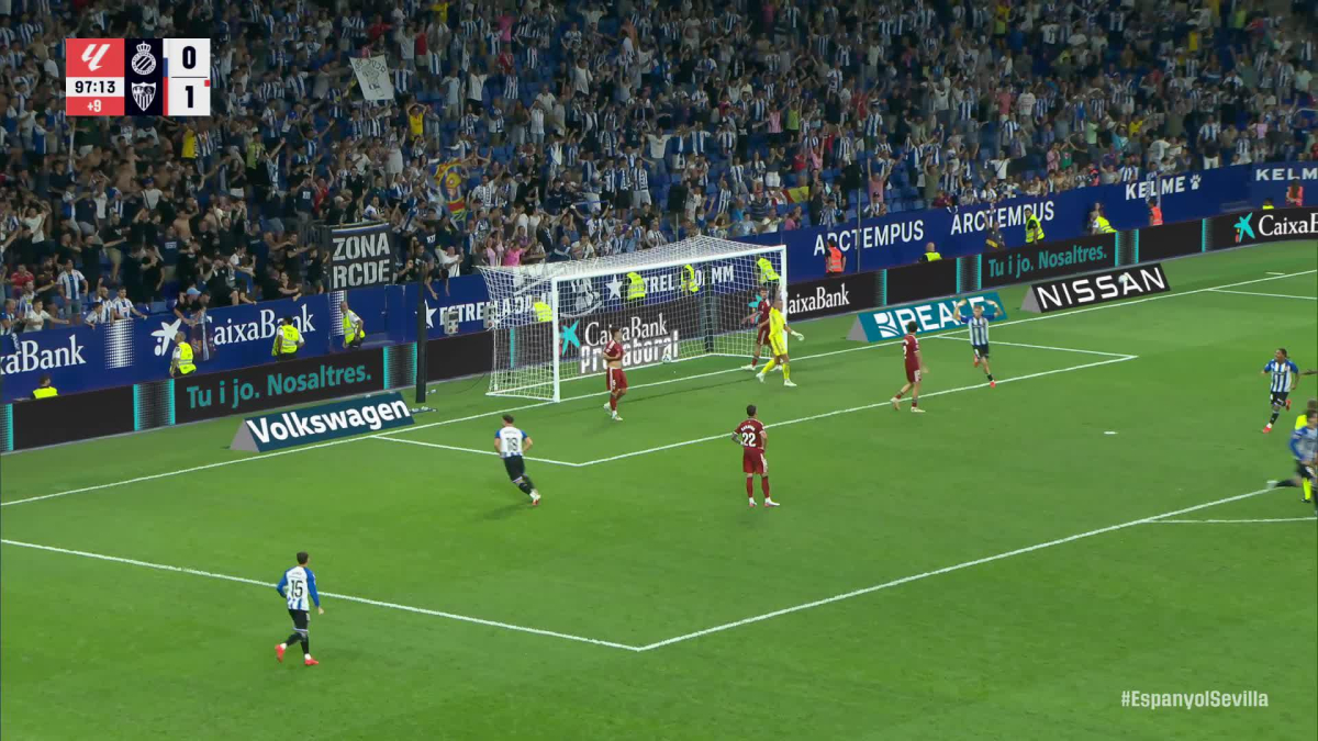 Gol de Marcos Fernández (1-1) en el Espanyol 1-1 Sevilla - MARCA