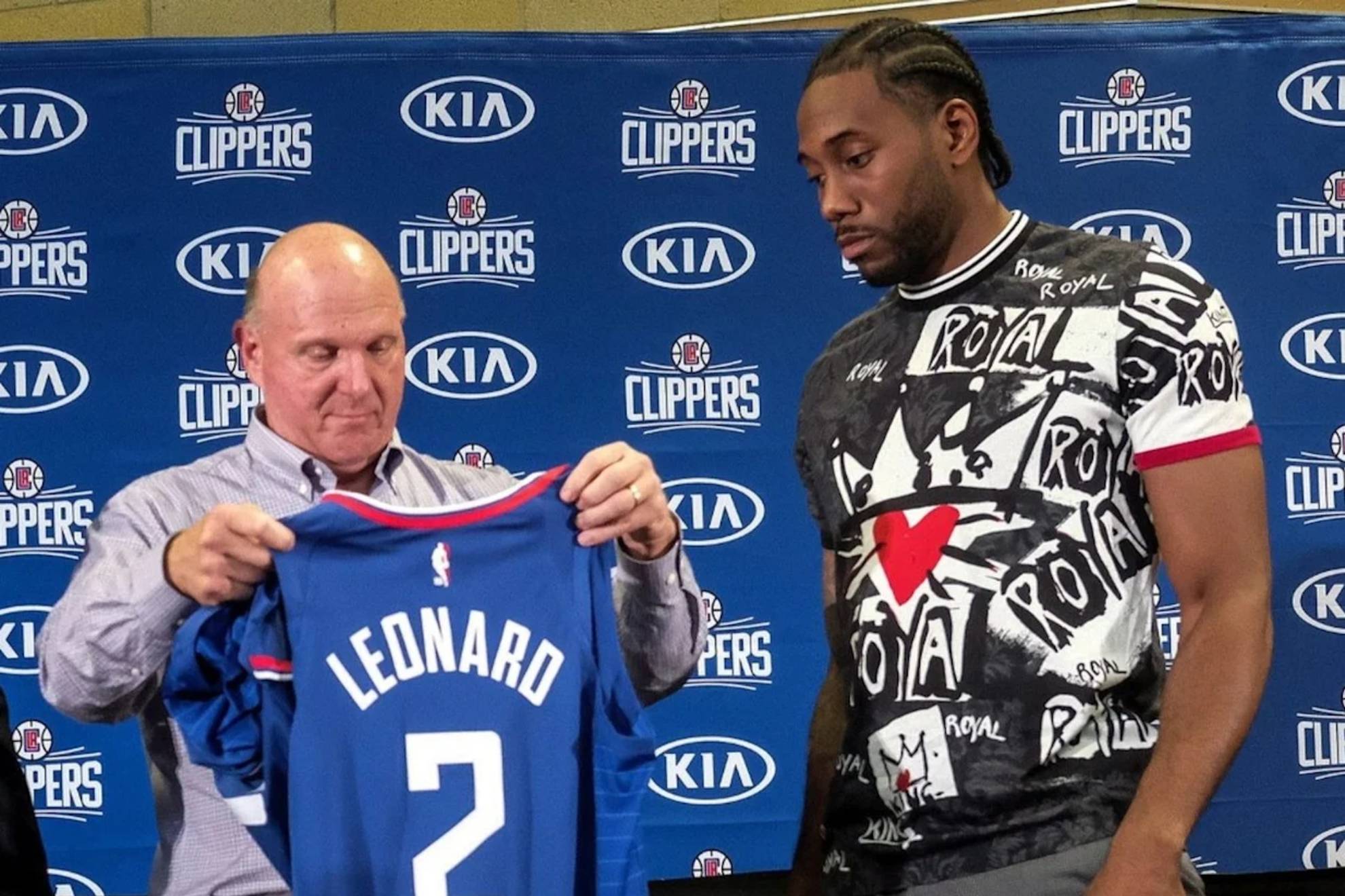 Steve Ballmer, en la presentación de Kawhi Leonard como nuevo jugador de los Clippers.