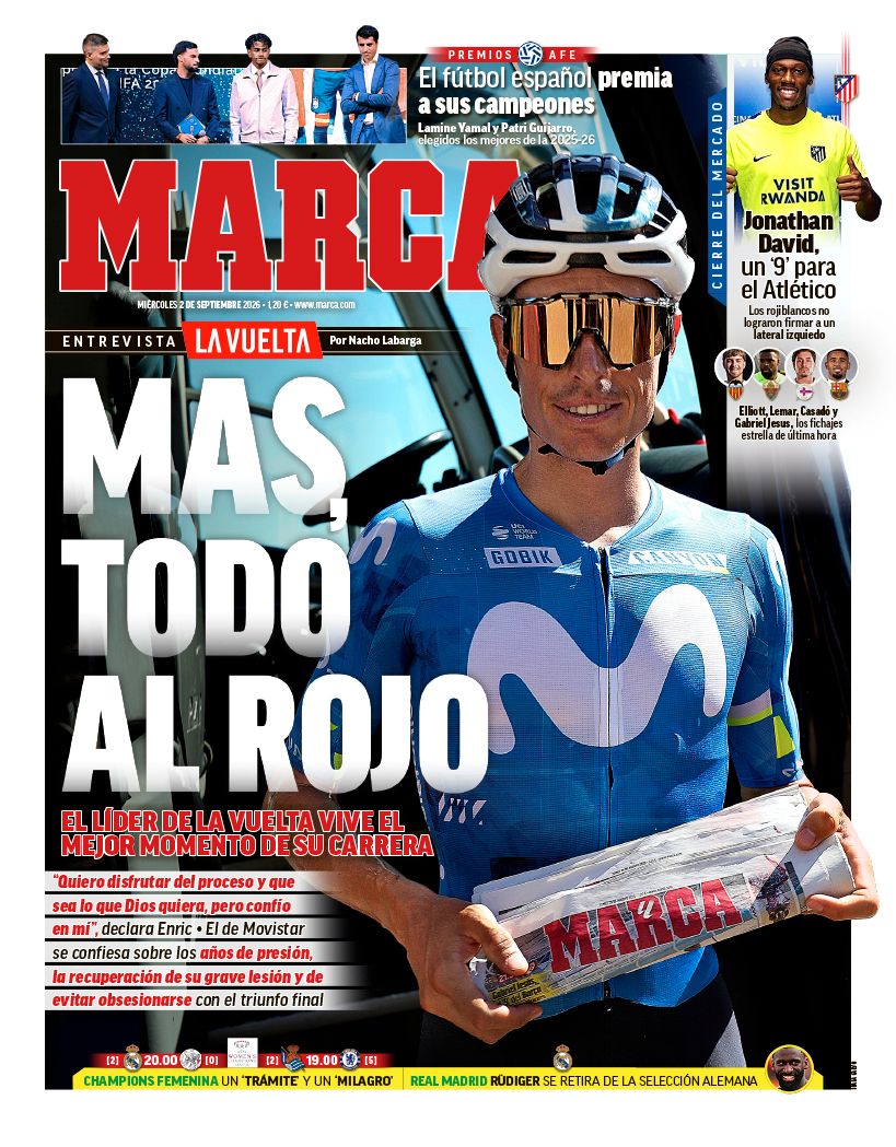La portada de MARCA con Enric Mas.