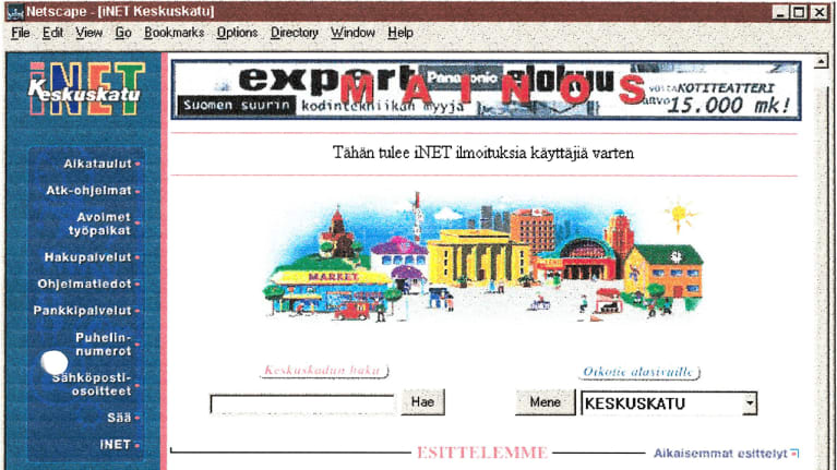iNet Keskuskatu etusivu