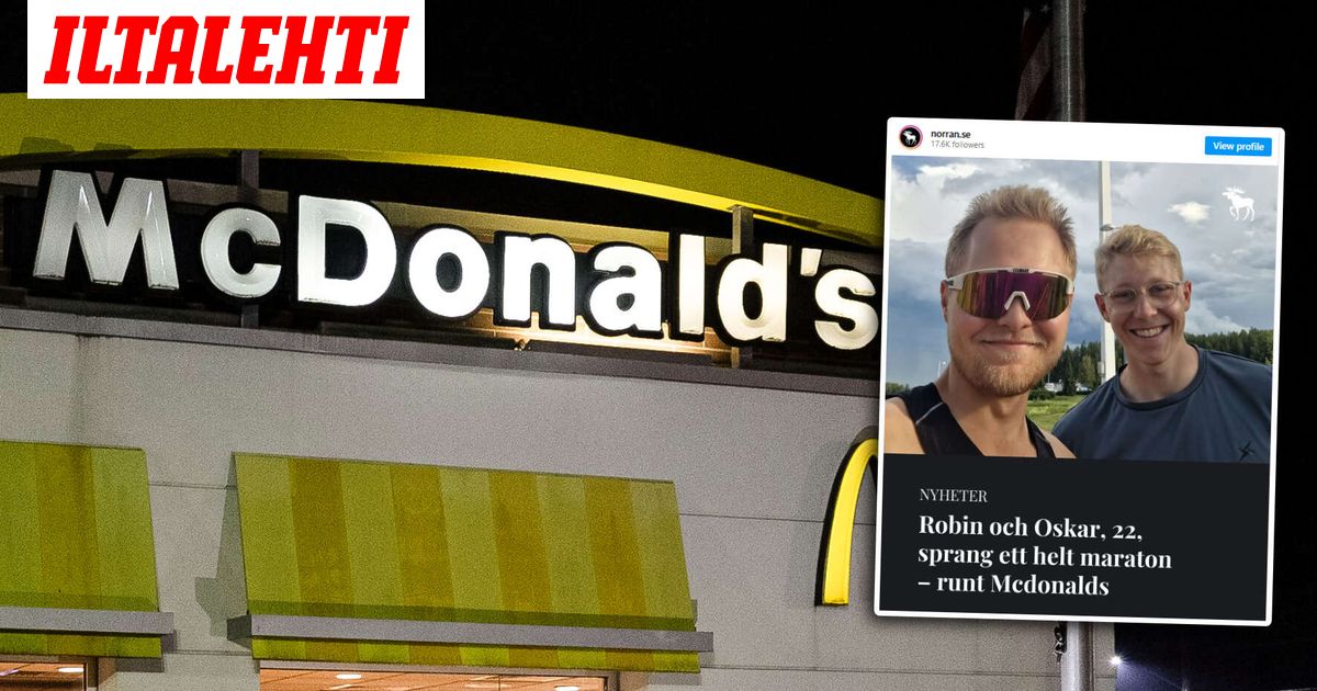 Oscar ja Robin juoksivat maratonin McDonald'sin ympärillä