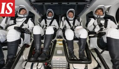 Neljä avaruuslentäjää palasi Maahan viiden kuukauden jälkeen