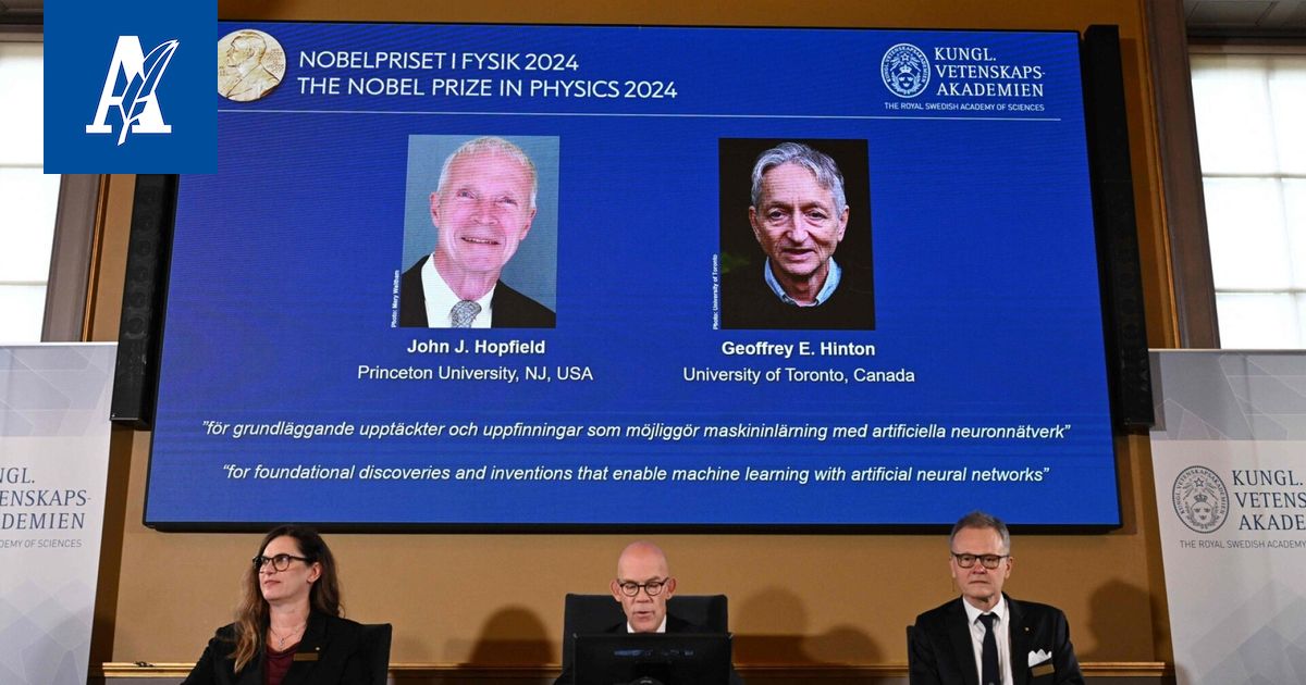Fysiikan Nobelin palkinto oppivan tekoälyn kehittäjille