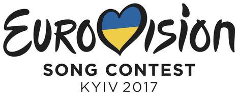 Euroviisujen logo pysyi samana 10 vuotta. Kuvassa vuoden 2017 logo, jolloin kilpailu järjestettiin Ukrainassa.