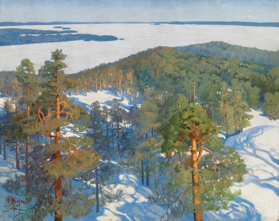 Helmi Biesen Näköala Pyynikiltä (1900) vaikuttaa lintuperspektiivillään. Se on parhaillaan esillä Yhdysvalloissa Buffalossa AKG-taidemuseossa, jonka johtajana toimii suomalainen Janne Gallen-Kallela-Sirén.