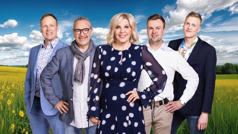 Maajussille morsian -ohjelmassa rakkautta etsivät Matti (vas.), Ville, Perttu ja Antti.