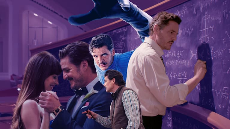 Neljää eri hahmoa esittävä Pedro Pascal aseteltuna limittäin.