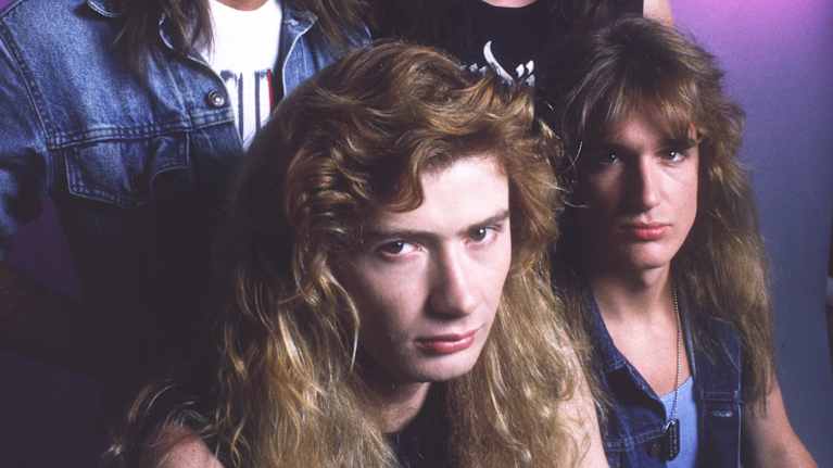 Megadeth-yhtye v. 1987 yhteiskuvassa.