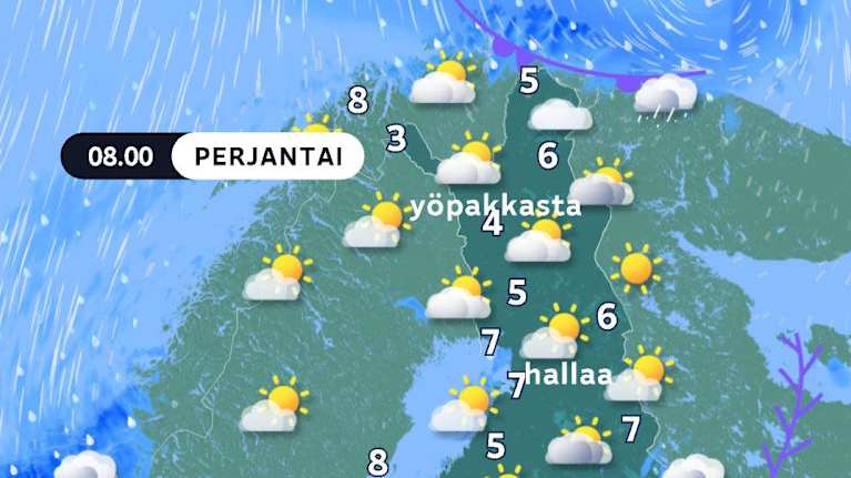 Perjantaiaamun sää 22.8.2025.