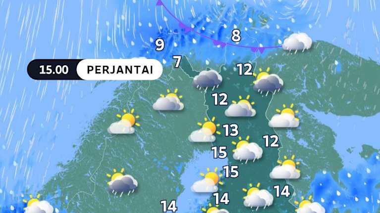 Perjantaipäivän sää 22.8.2025.