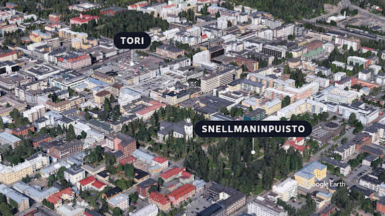 Snellmaninpuisto kartalla.