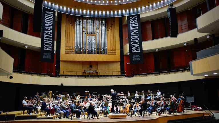 Sinfonia Lahti harjoittelee Sibelius-festivaalin ohjelmistoa.