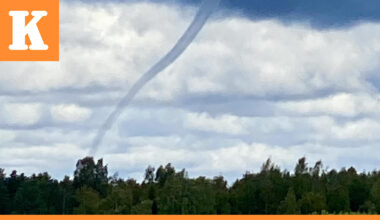 Vesipatsas halkaisi taivaan Haukiputaan ja Iin edustalla – pyörteen tuuli voi aiheuttaa vahinkoa