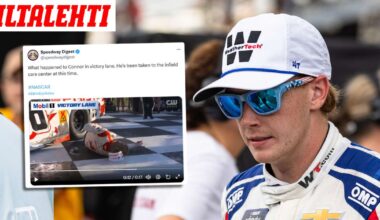 Kamala tilanne: Nascar-tähti putosi autostaan