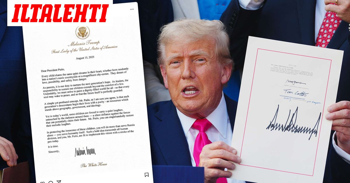 Melania Trumpin kirjeessä Putinille mielenkiintoinen yksityiskohta