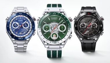 Kuvassa alkuperäinen Huawei Watch Ultimate eri värivaihtoehtoina.