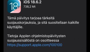 iOS 18.6.2 on nyt ladattavissa.
